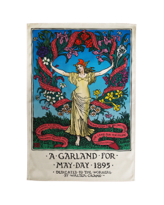 Garland for May Day 1895 tea towel
