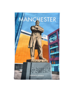 Manchester Engels Statue tea towel