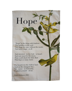 Emily Dickinson 'Hope' tea towel
