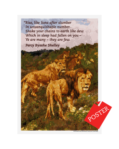 Percy Bysshe Shelley Lions poster
