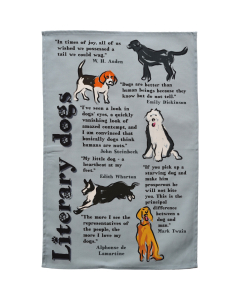 Literary Dogs tea towel