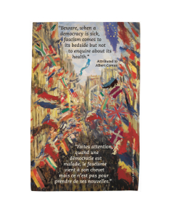 Warning Against Fascism tea towel