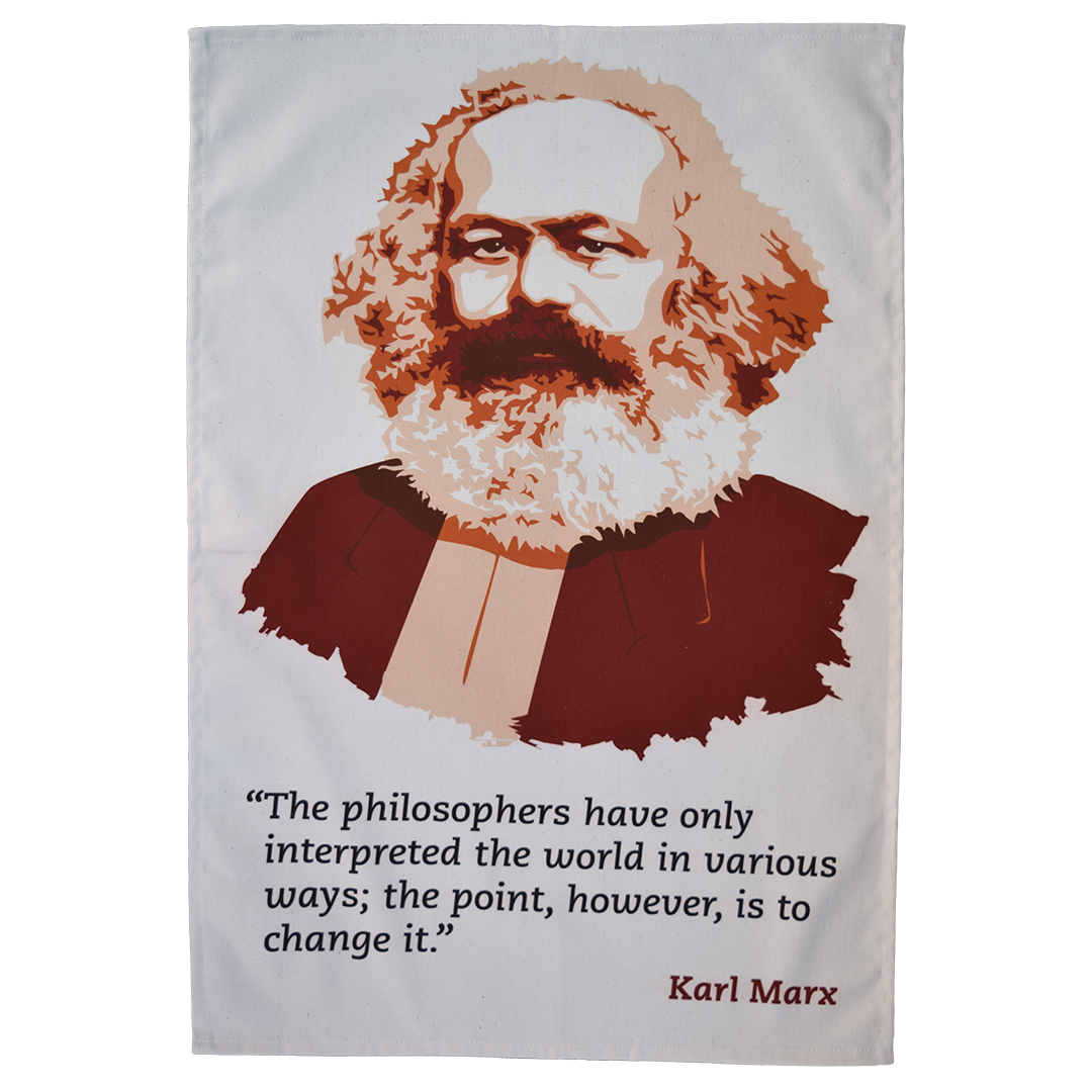 Image of a Karl Marx tea towel
