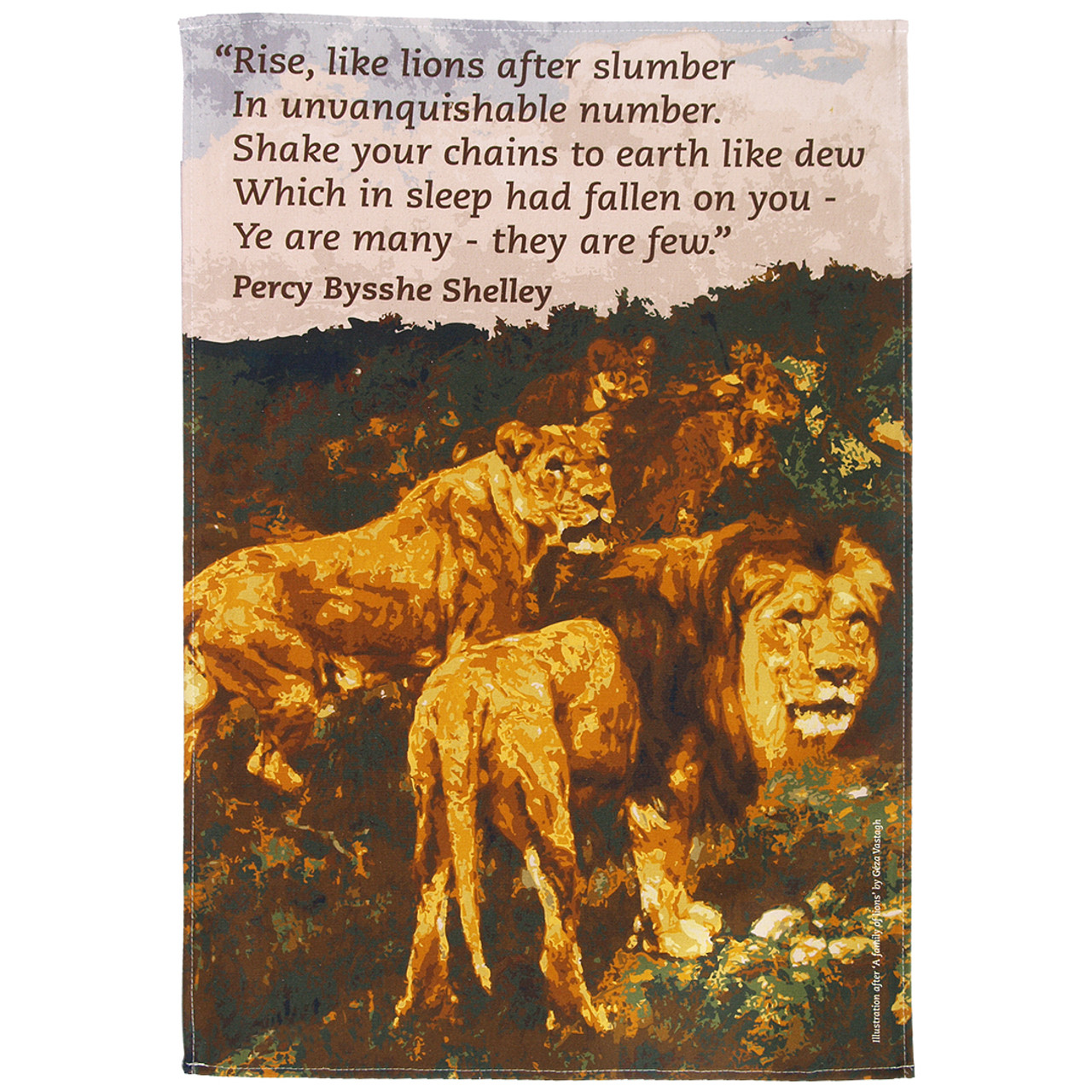 Shelley Lions tea towel