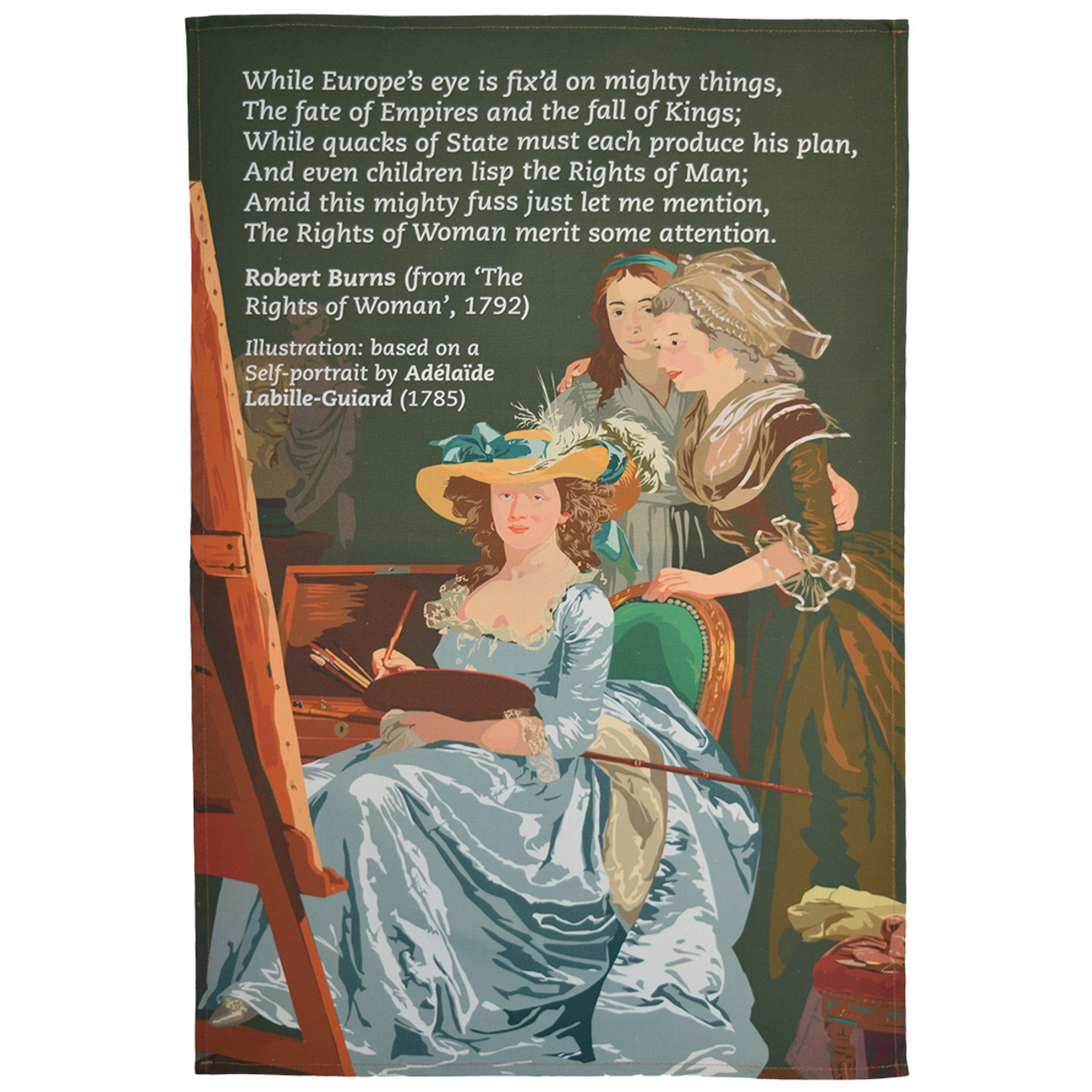 Robert Burns Rights of Woman tea towel