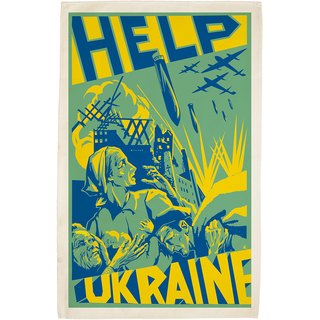 Help Ukraine tea towel