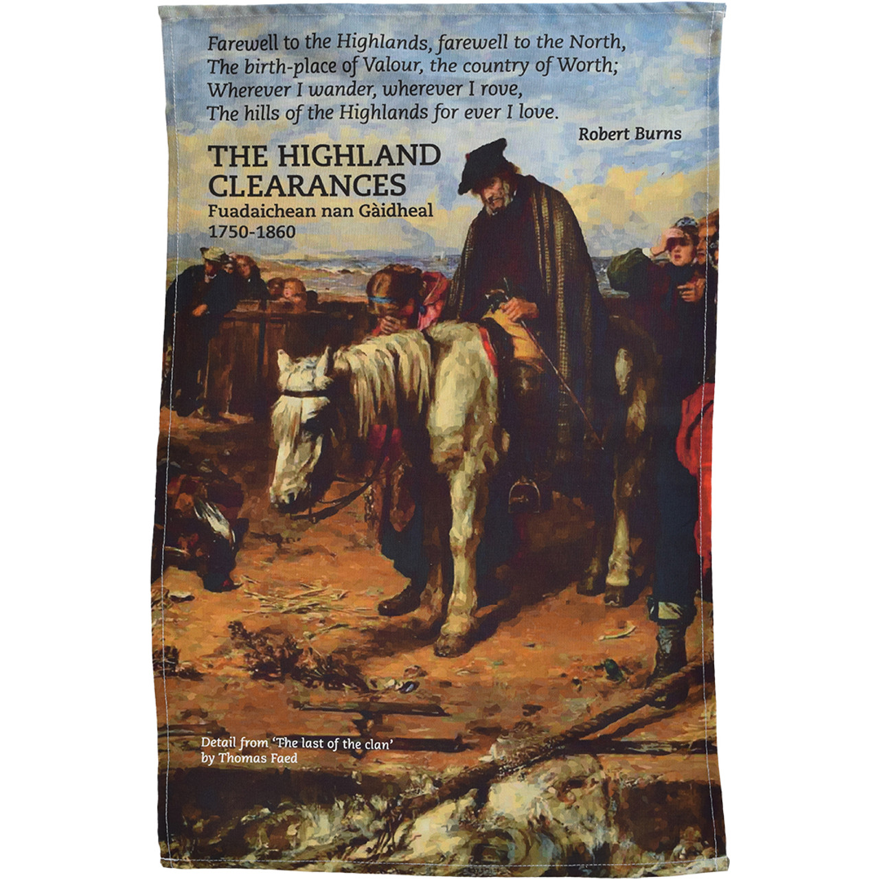 Highland Clearances tea towel