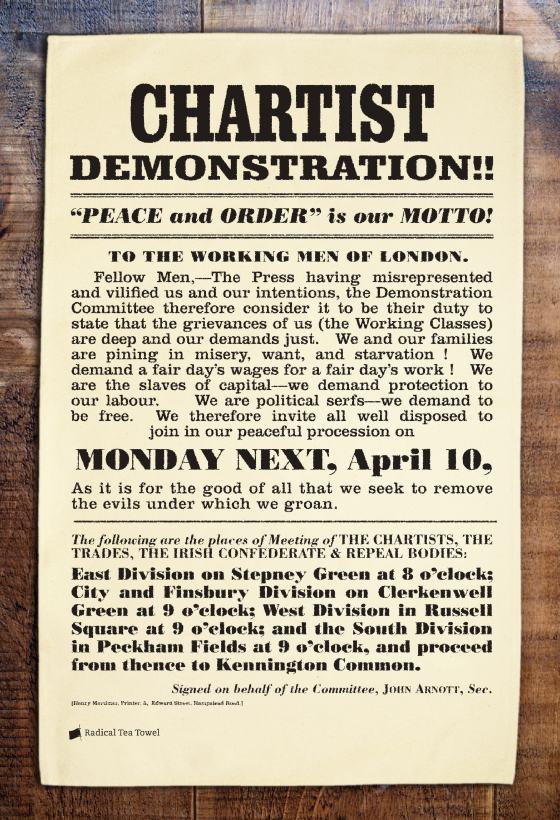 Chartist Demonstration Tea Towel